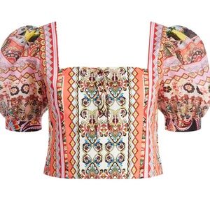 Colorful Bohemian Alice & Olivia Crop Top